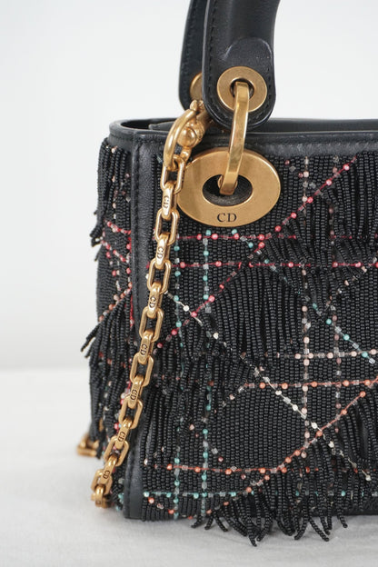 Christian Dior Lady Dior Mini Beaded Fringe Bag - Jade Vintage
