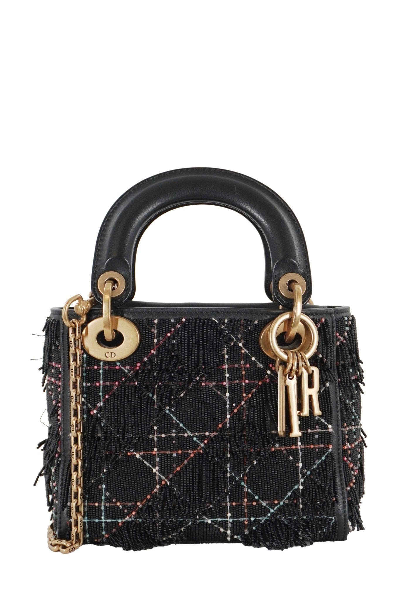 Christian Dior Lady Dior Mini Beaded Fringe Bag - Jade Vintage