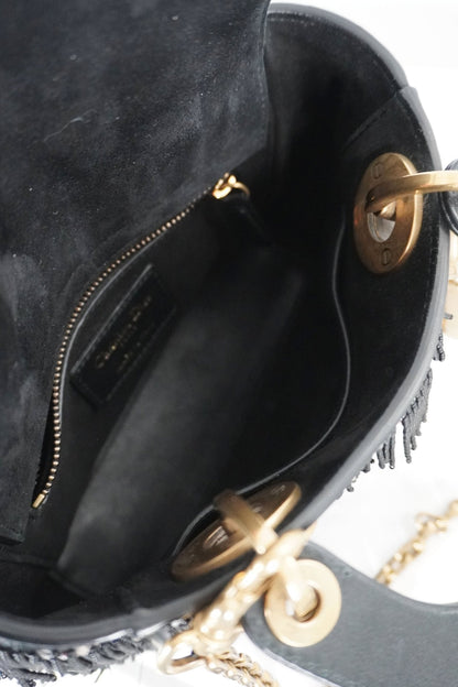 Christian Dior Lady Dior Mini Beaded Fringe Bag - Jade Vintage