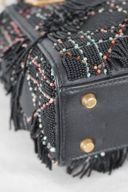 Christian Dior Lady Dior Mini Beaded Fringe Bag - Jade Vintage