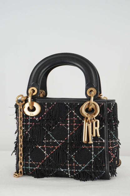 Christian Dior Lady Dior Mini Beaded Fringe Bag - Jade Vintage
