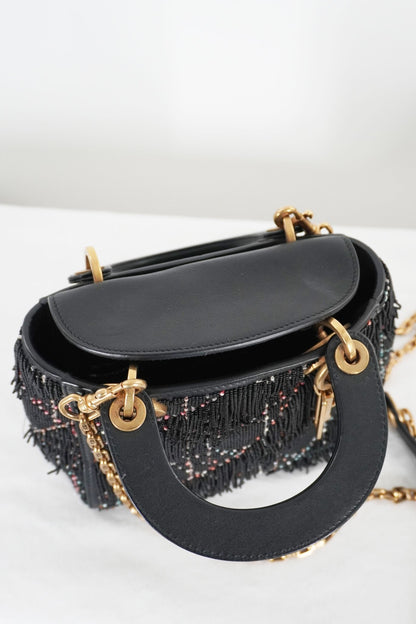 Christian Dior Lady Dior Mini Beaded Fringe Bag - Jade Vintage
