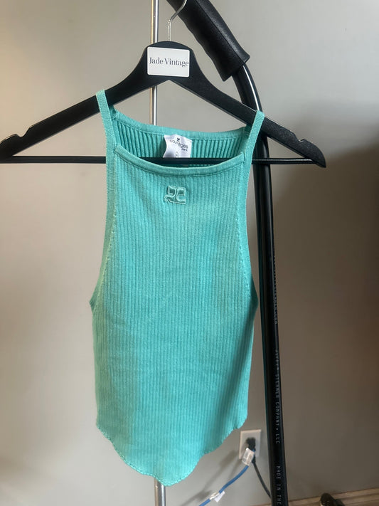 Courreges Knit Tank / Medium - Jade Vintage
