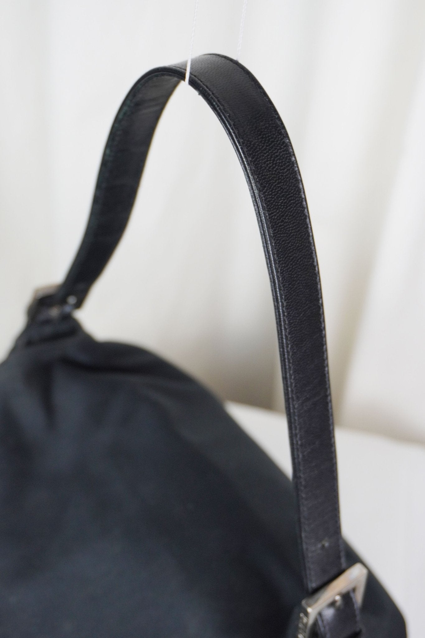 Fendi Black Jersey Cotton Baguette - Jade Vintage