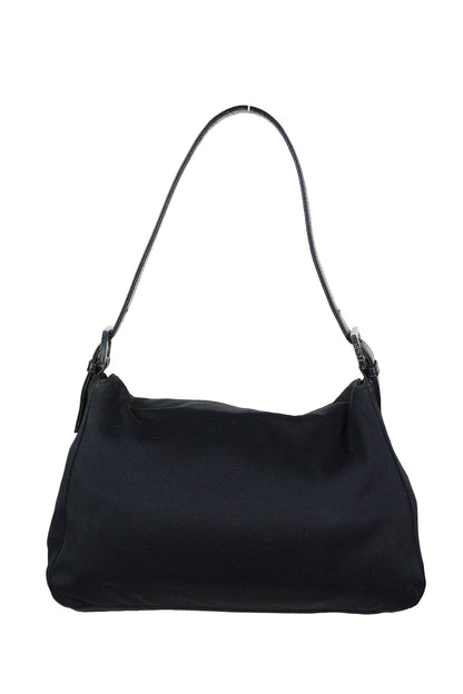 Fendi Black Jersey Cotton Baguette - Jade Vintage