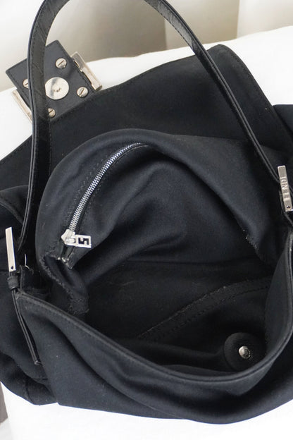 Fendi Black Jersey Cotton Baguette - Jade Vintage