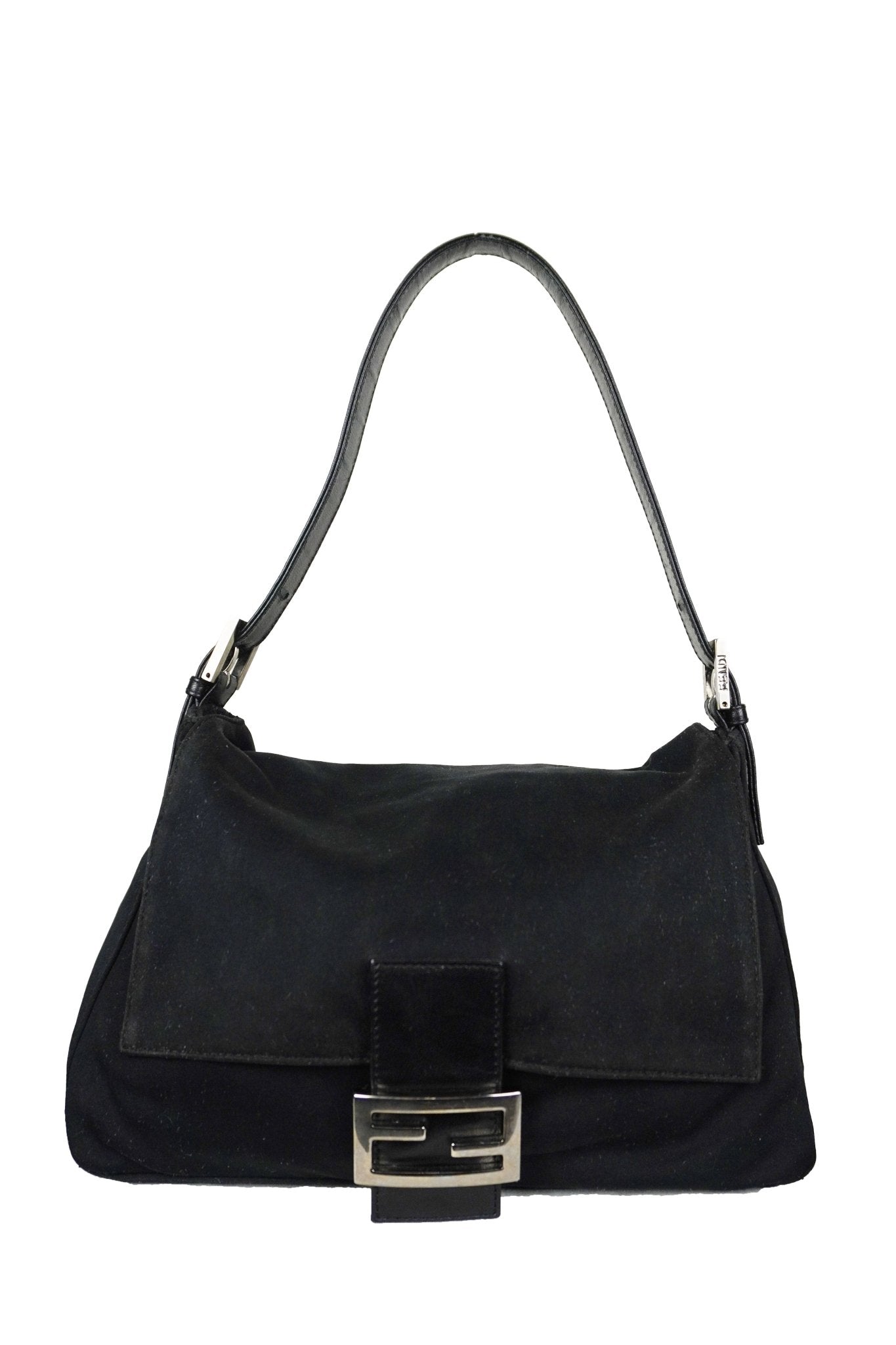 Fendi Black Jersey Cotton Baguette - Jade Vintage