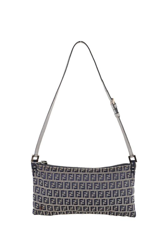 Fendi Navy Zucca Shoulder Bag - Jade Vintage