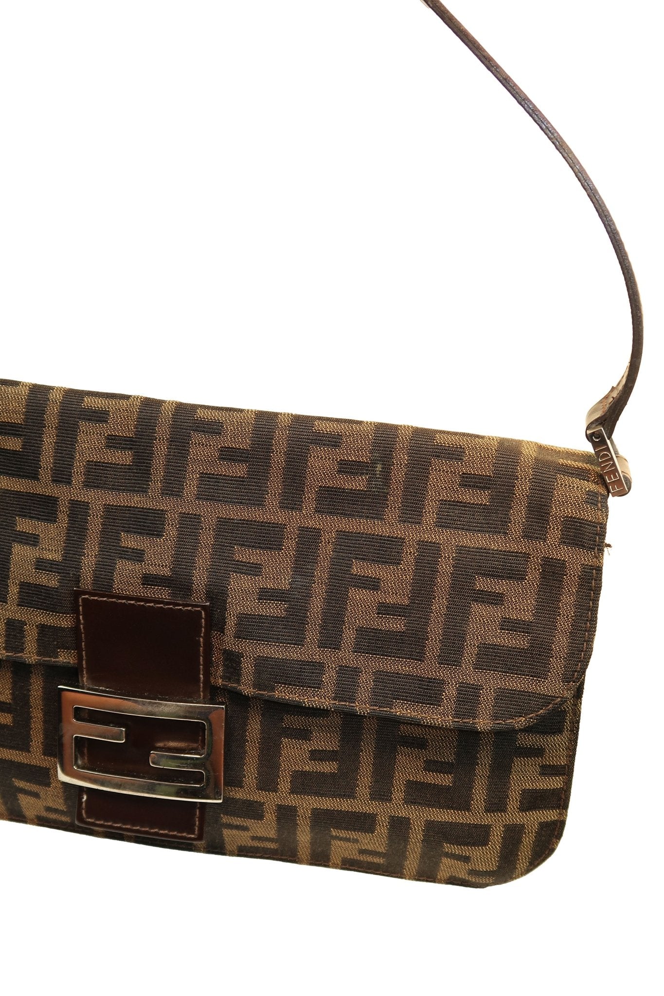 Fendi Zucca Baguette Accordion Shoulder Bag - Jade Vintage