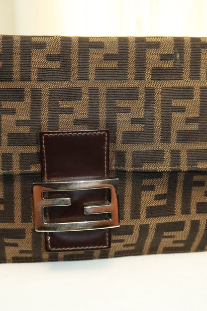 Fendi Zucca Baguette Accordion Shoulder Bag - Jade Vintage