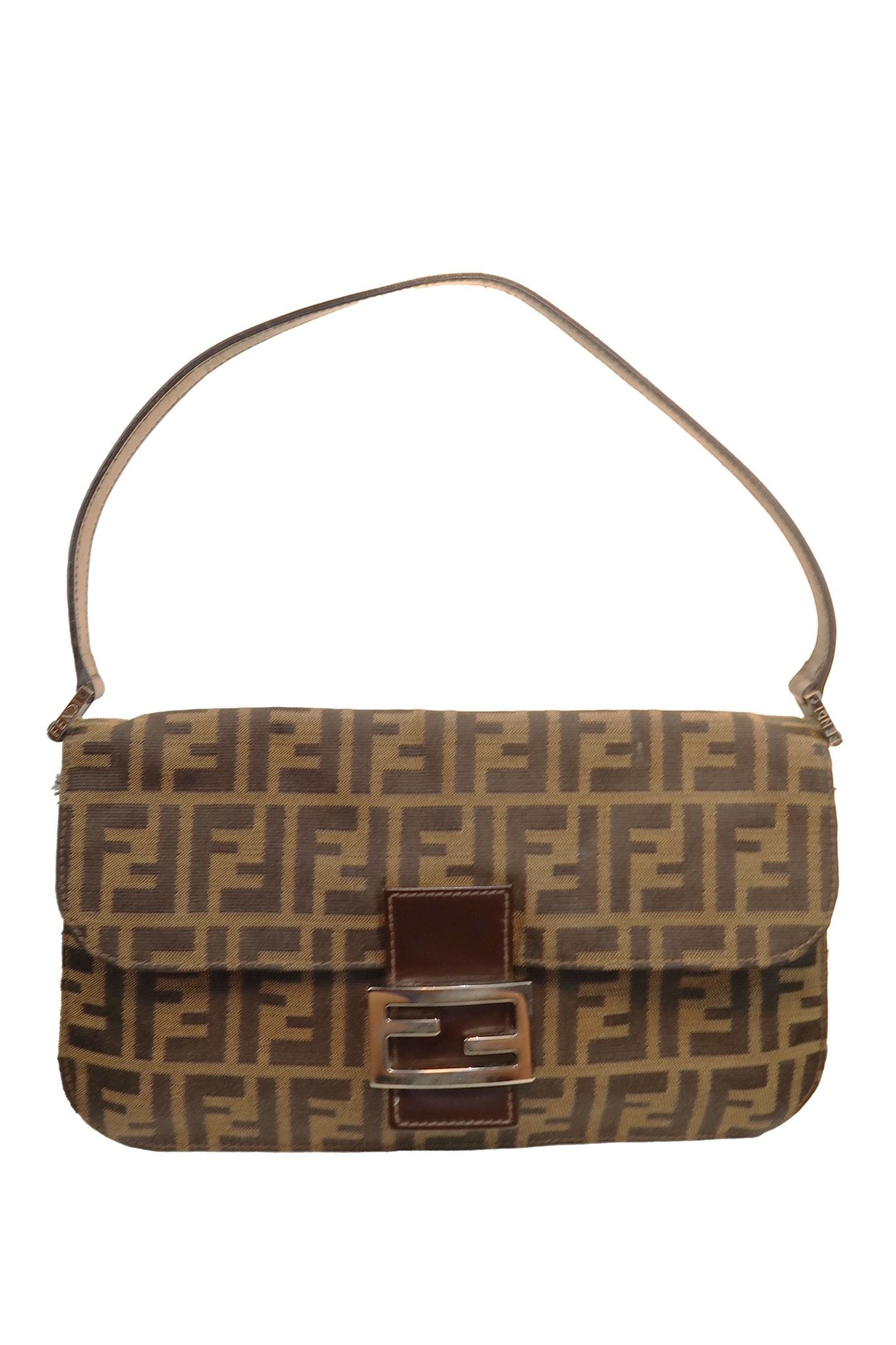 Fendi Zucca Baguette Accordion Shoulder Bag - Jade Vintage