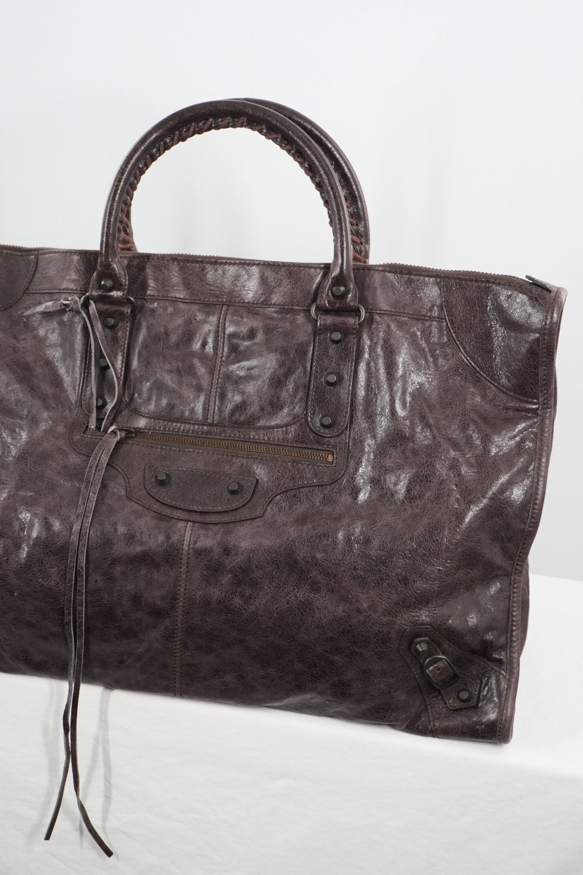 F/W 2009 Balenciaga Charbon Brown Weekender - Jade Vintage