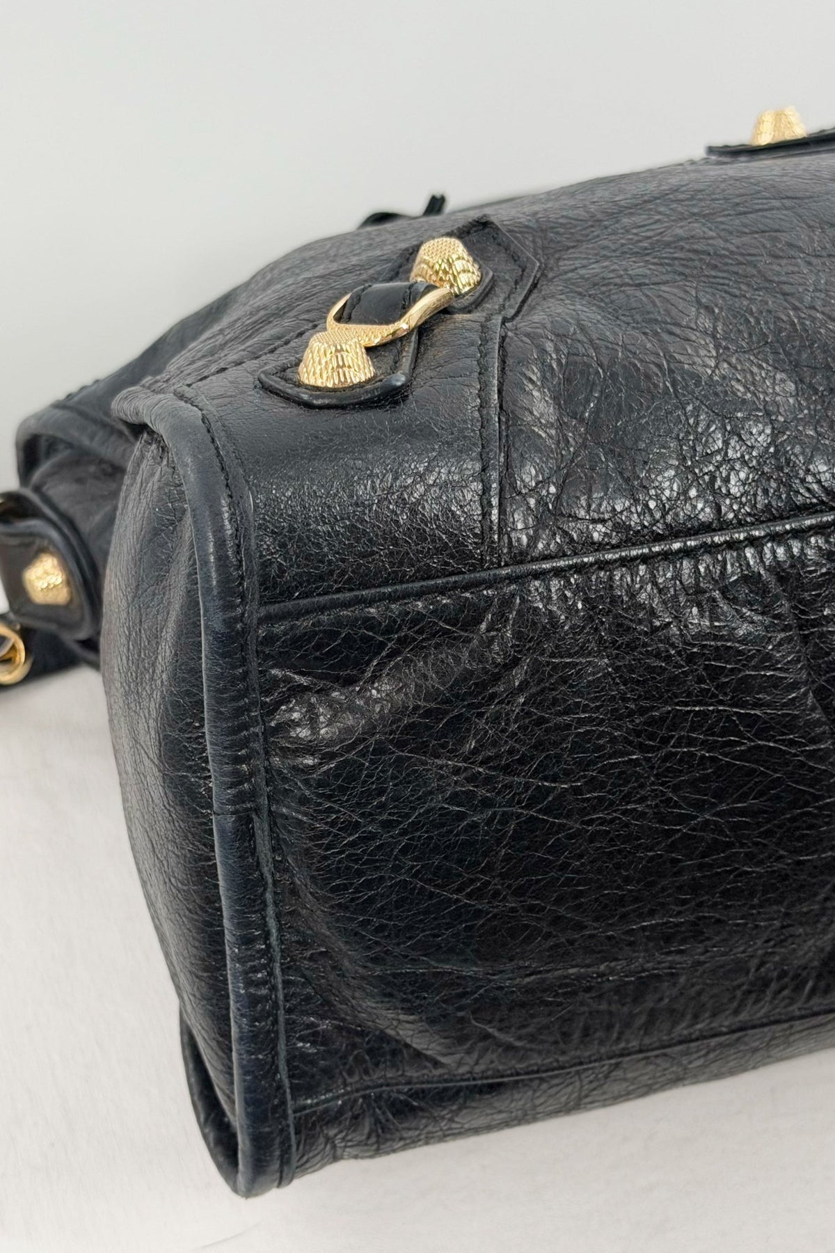 F/W 2014 Balenciaga Black Medium City Bag Giant 12 Gold Hardware - Jade Vintage