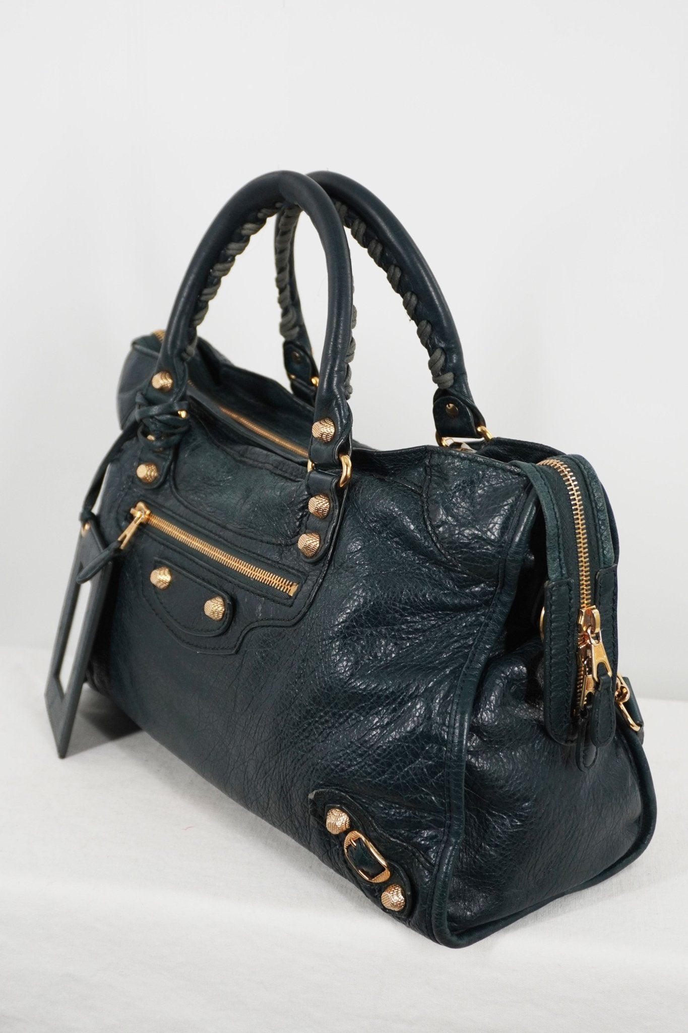 F/W 2015 Balenciaga City Bag Vert Pinede Giant 12 Gold - Jade Vintage