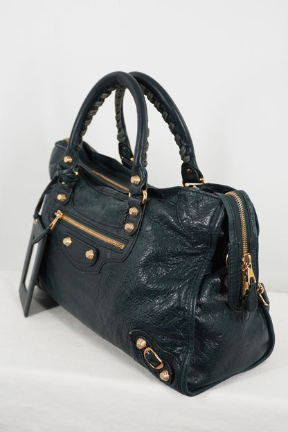 F/W 2015 Balenciaga City Bag Vert Pinede Giant 12 Gold - Jade Vintage
