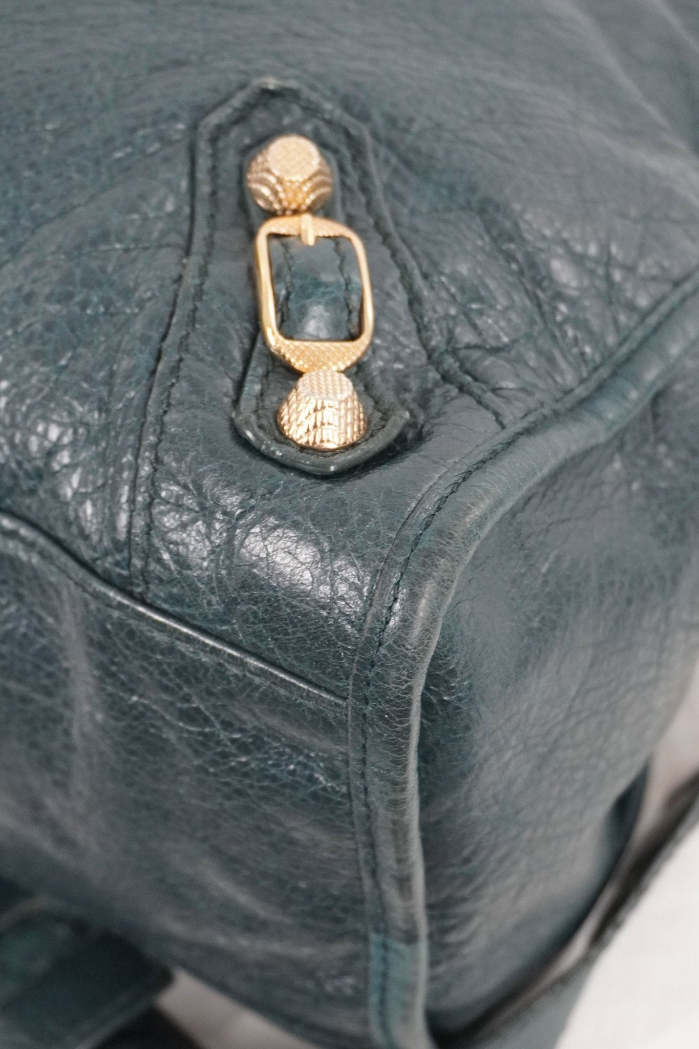 F/W 2015 Balenciaga City Bag Vert Pinede Giant 12 Gold - Jade Vintage