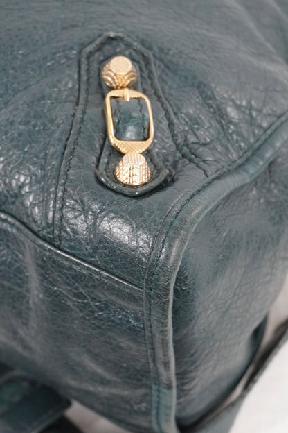 F/W 2015 Balenciaga City Bag Vert Pinede Giant 12 Gold - Jade Vintage