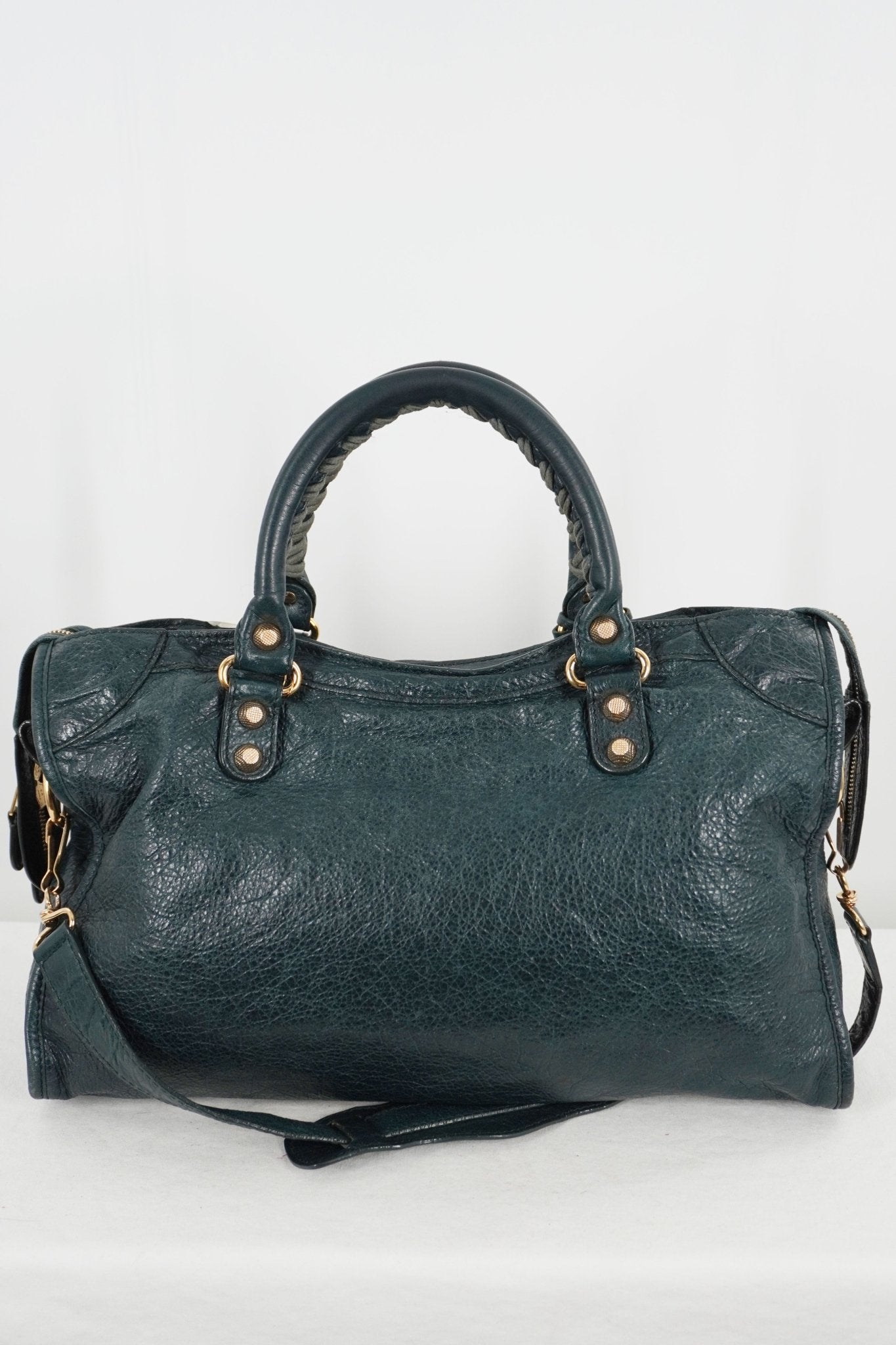 F/W 2015 Balenciaga City Bag Vert Pinede Giant 12 Gold - Jade Vintage