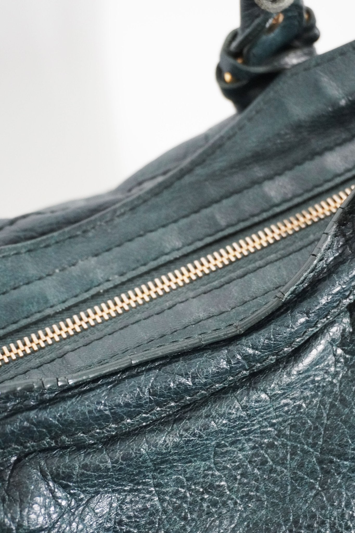 F/W 2015 Balenciaga City Bag Vert Pinede Giant 12 Gold - Jade Vintage