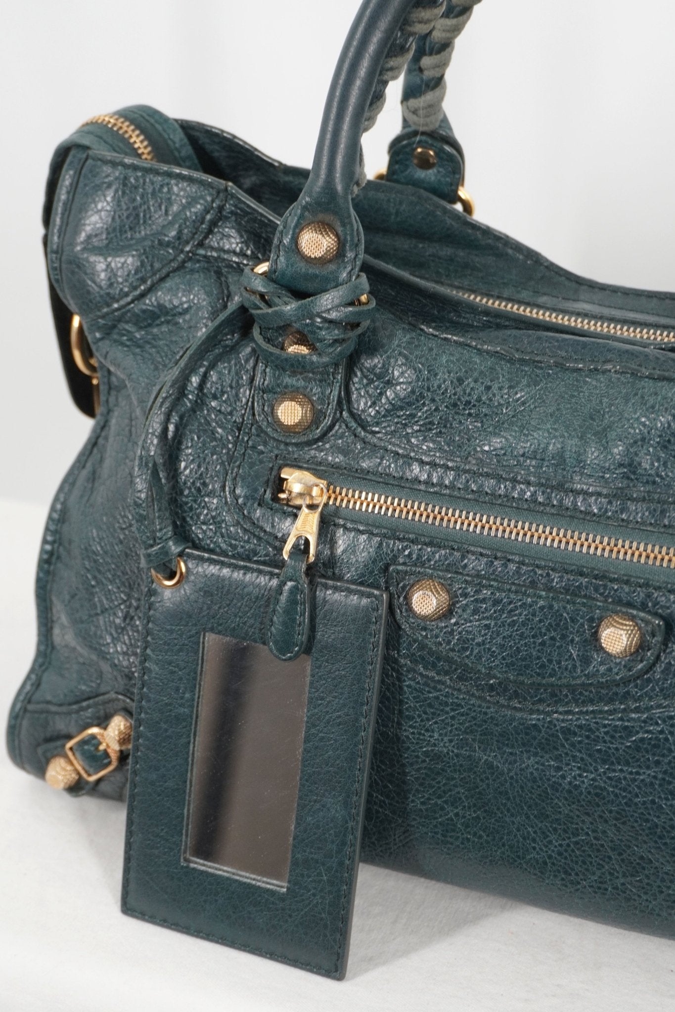F/W 2015 Balenciaga City Bag Vert Pinede Giant 12 Gold - Jade Vintage
