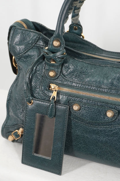 F/W 2015 Balenciaga City Bag Vert Pinede Giant 12 Gold - Jade Vintage