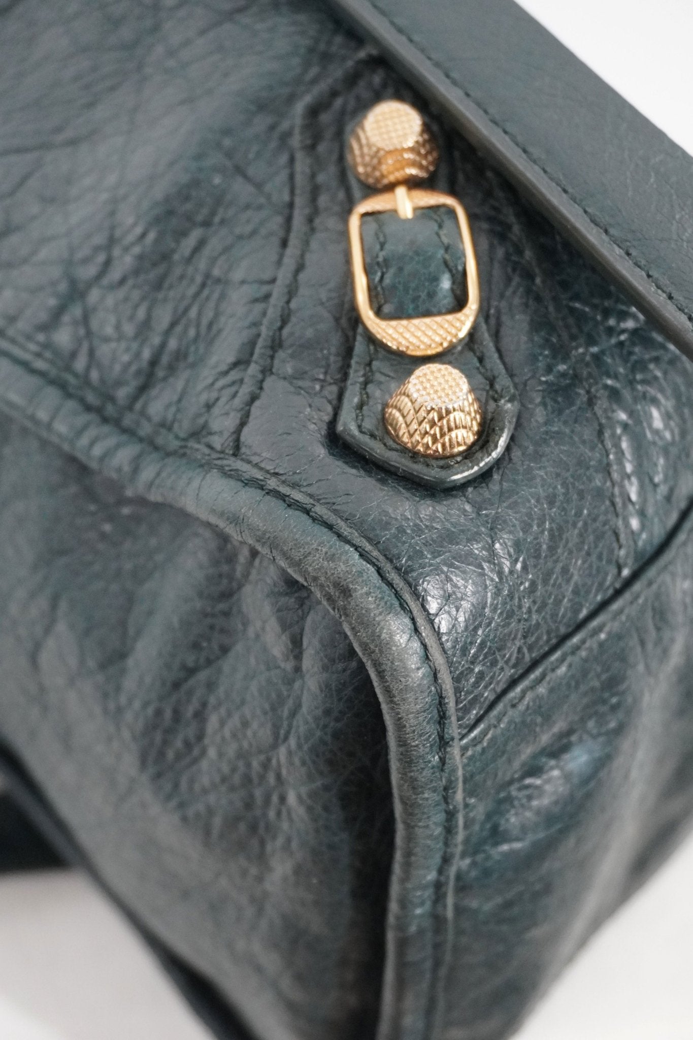 F/W 2015 Balenciaga City Bag Vert Pinede Giant 12 Gold - Jade Vintage