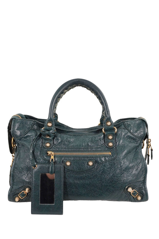 F/W 2015 Balenciaga City Bag Vert Pinede Giant 12 Gold - Jade Vintage