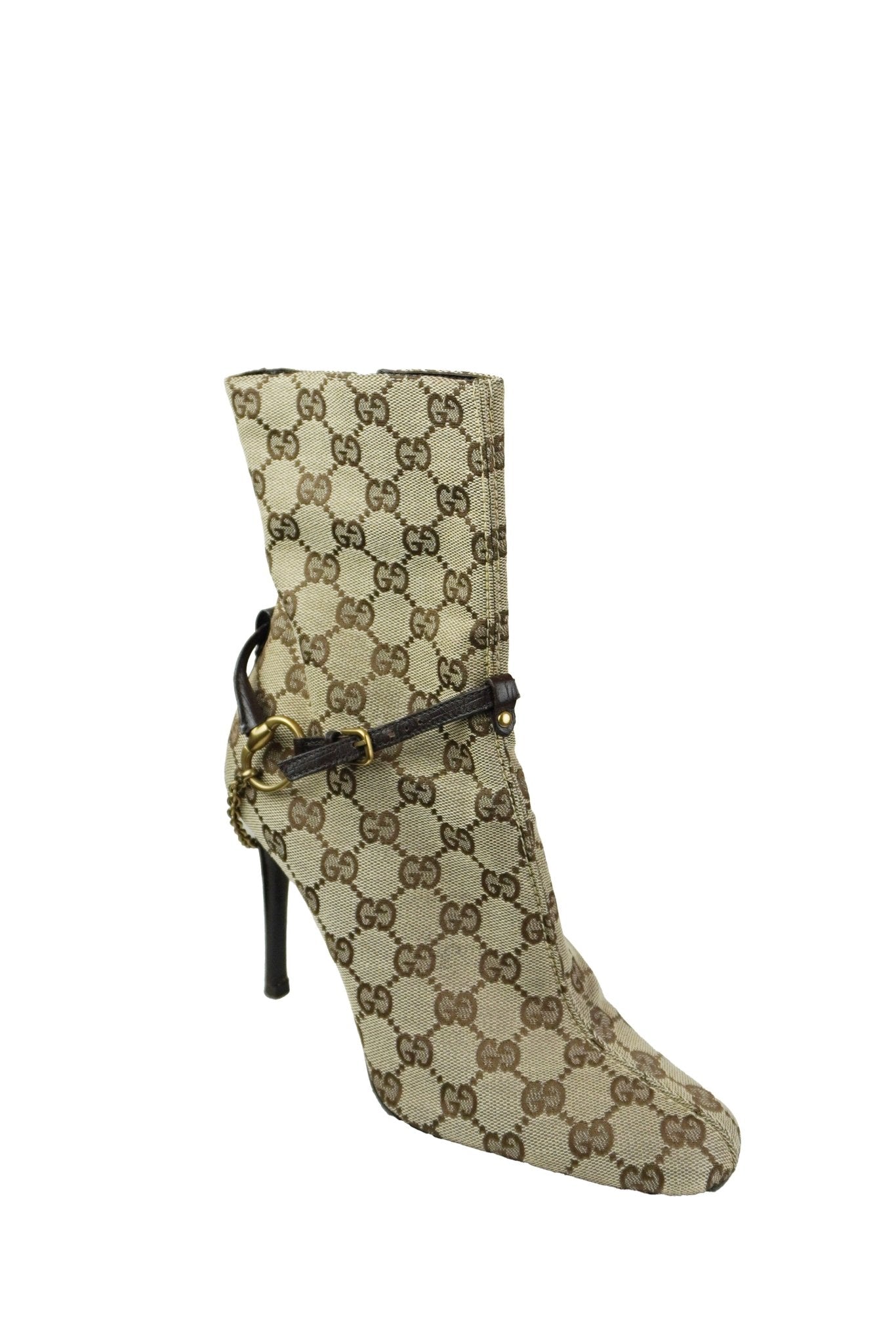 Gucci GG Marmont Ankle Heeled Boots / 37.5 - Jade Vintage