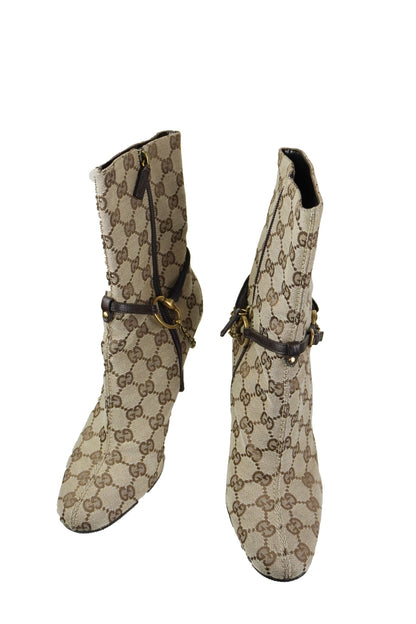 Gucci GG Marmont Ankle Heeled Boots / 37.5 - Jade Vintage
