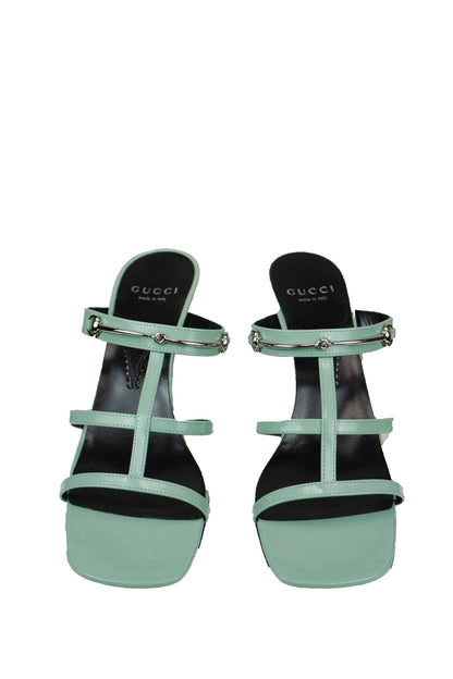 Gucci Teal Sandal Heels / 37.5 - Jade Vintage