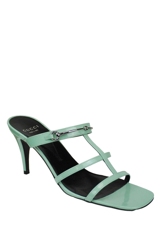Gucci Teal Sandal Heels / 37.5 - Jade Vintage