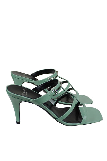 Gucci Teal Sandal Heels / 37.5 - Jade Vintage
