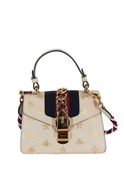 Gucci Web Mini Sylvie Bee Star Shoulder Bag - Jade Vintage
