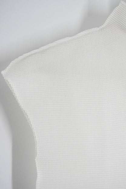 Issey Miyake Me White Short Sleeve Top - Jade Vintage