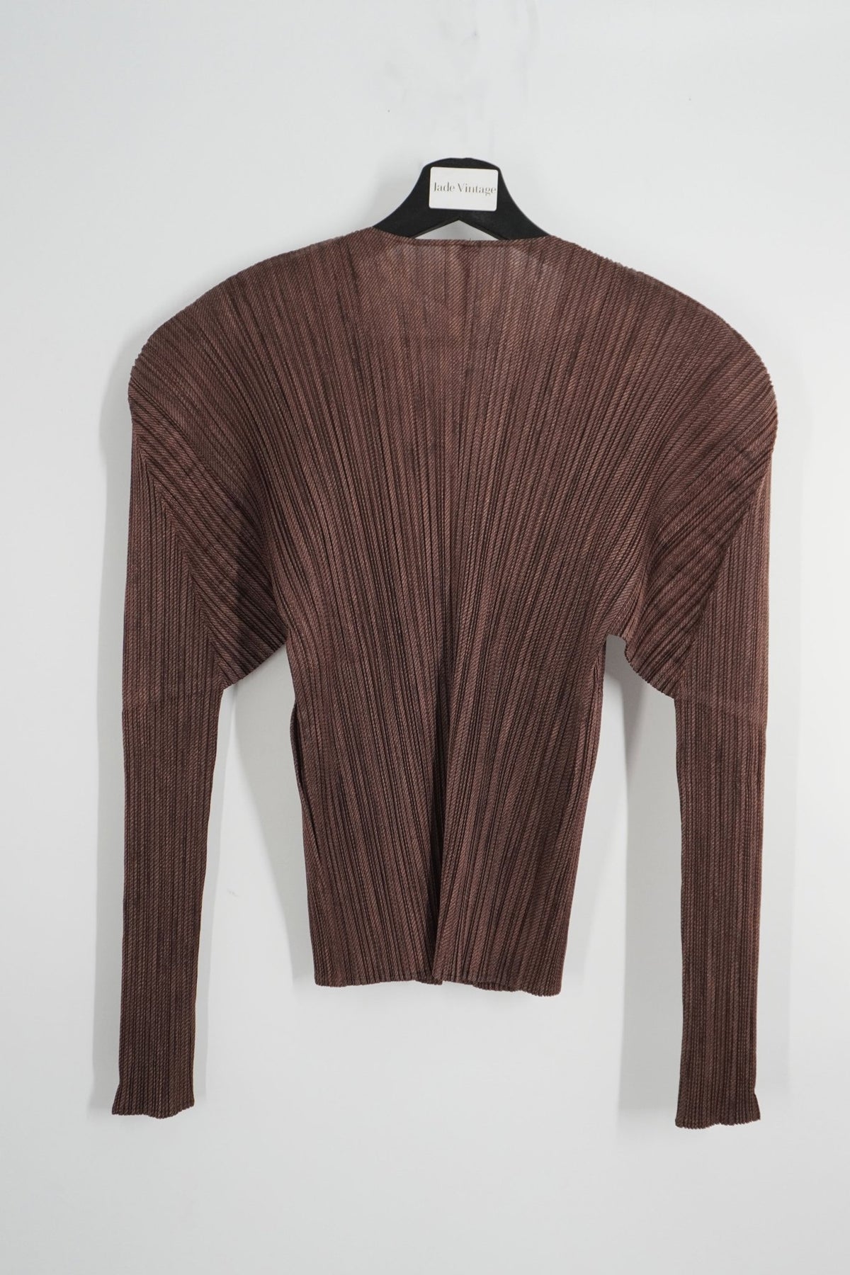 Issey Miyake Pleats Please Brown Cardigan Top - Jade Vintage