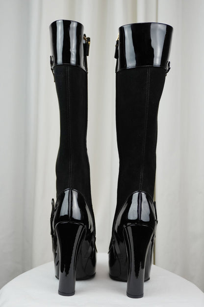 Louis Vuitton Leather Knee High Platform Boots / 36.5 - Jade Vintage