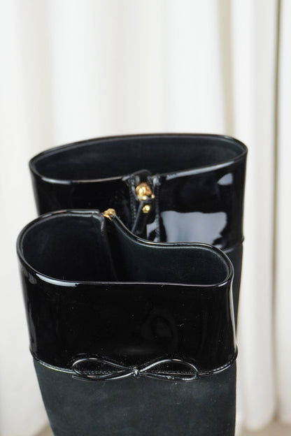Louis Vuitton Leather Knee High Platform Boots / 36.5 - Jade Vintage