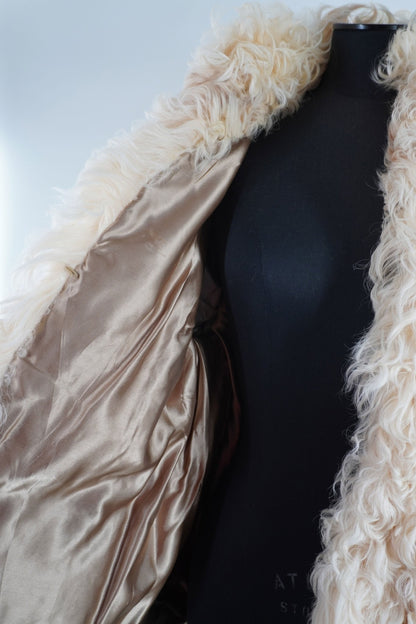 Mongolian Lamb Fur Coat / Small - Jade Vintage