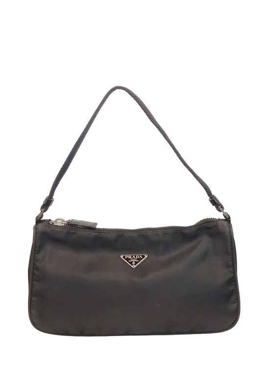 Prada Tessuto Nylon Pochette Bag Black - Jade Vintage