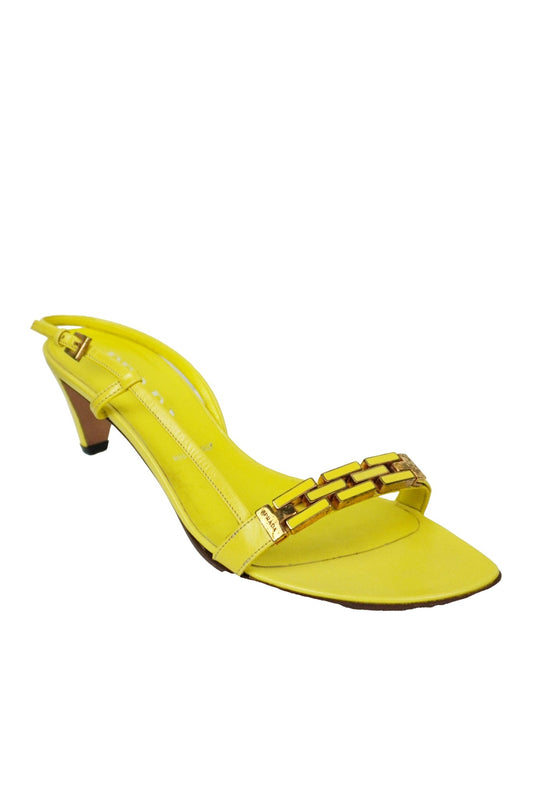 Prada Yellow Sandal Heels / 37 - Jade Vintage