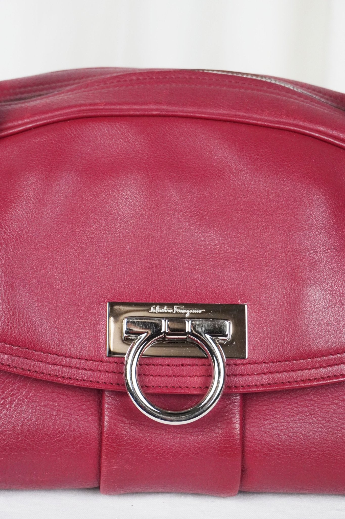 Salvatore Ferragamo Gancini Marisa Satchel - Jade Vintage