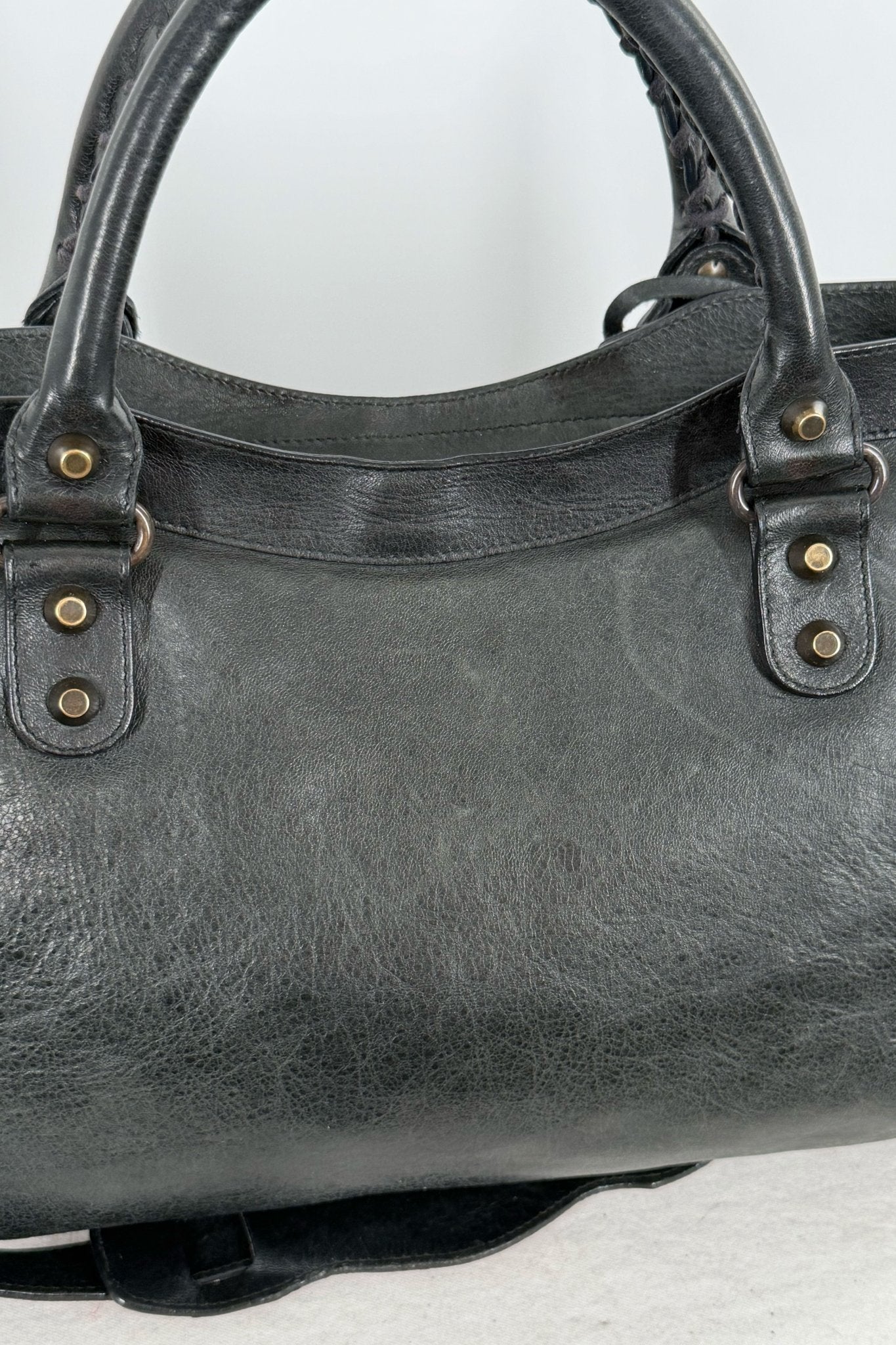 S/S 2009 Balenciaga City Bag Black G12 Brass Hardware - Jade Vintage