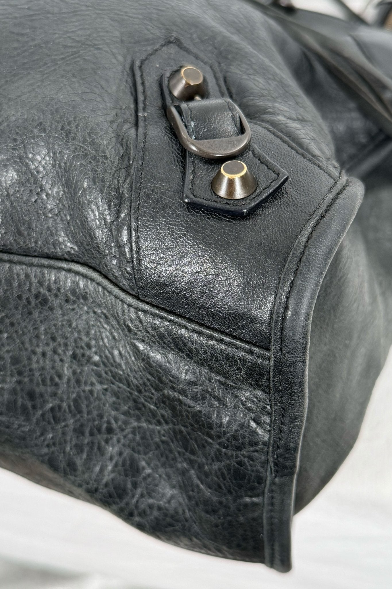S/S 2009 Balenciaga City Bag Black G12 Brass Hardware - Jade Vintage
