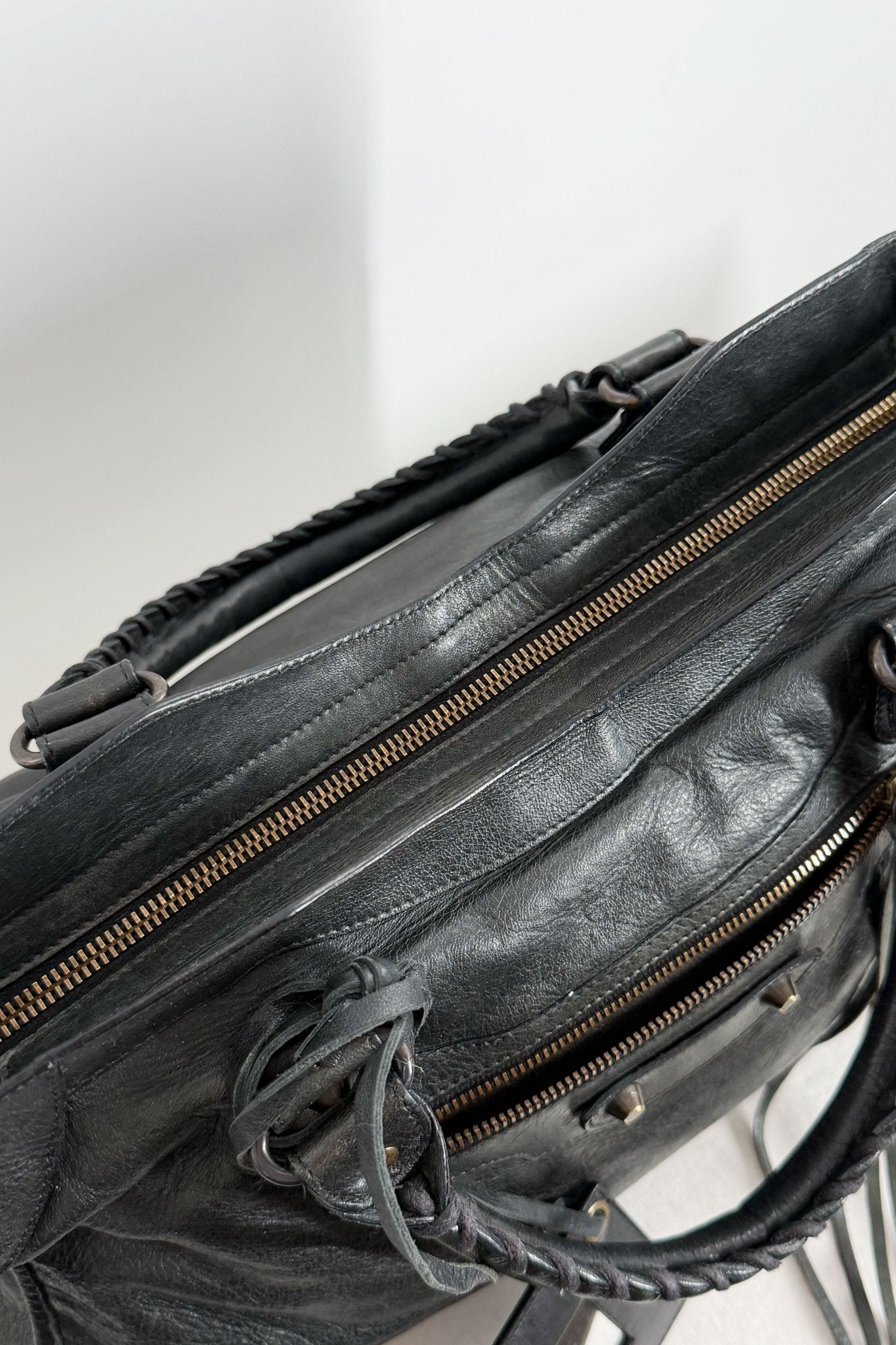 S/S 2009 Balenciaga City Bag Black G12 Brass Hardware - Jade Vintage