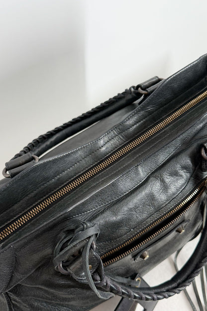 S/S 2009 Balenciaga City Bag Black G12 Brass Hardware - Jade Vintage