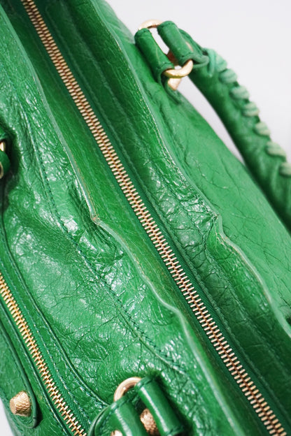S/S 2015 Balenciaga Vert Trefle Medium City Giant 12 Gold Hardware - Jade Vintage