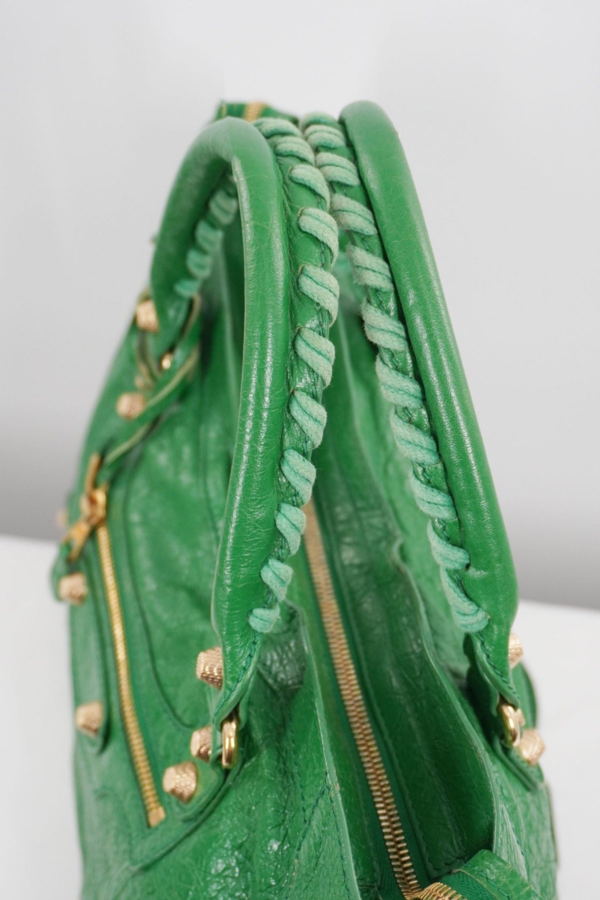 S/S 2015 Balenciaga Vert Trefle Medium City Giant 12 Gold Hardware - Jade Vintage