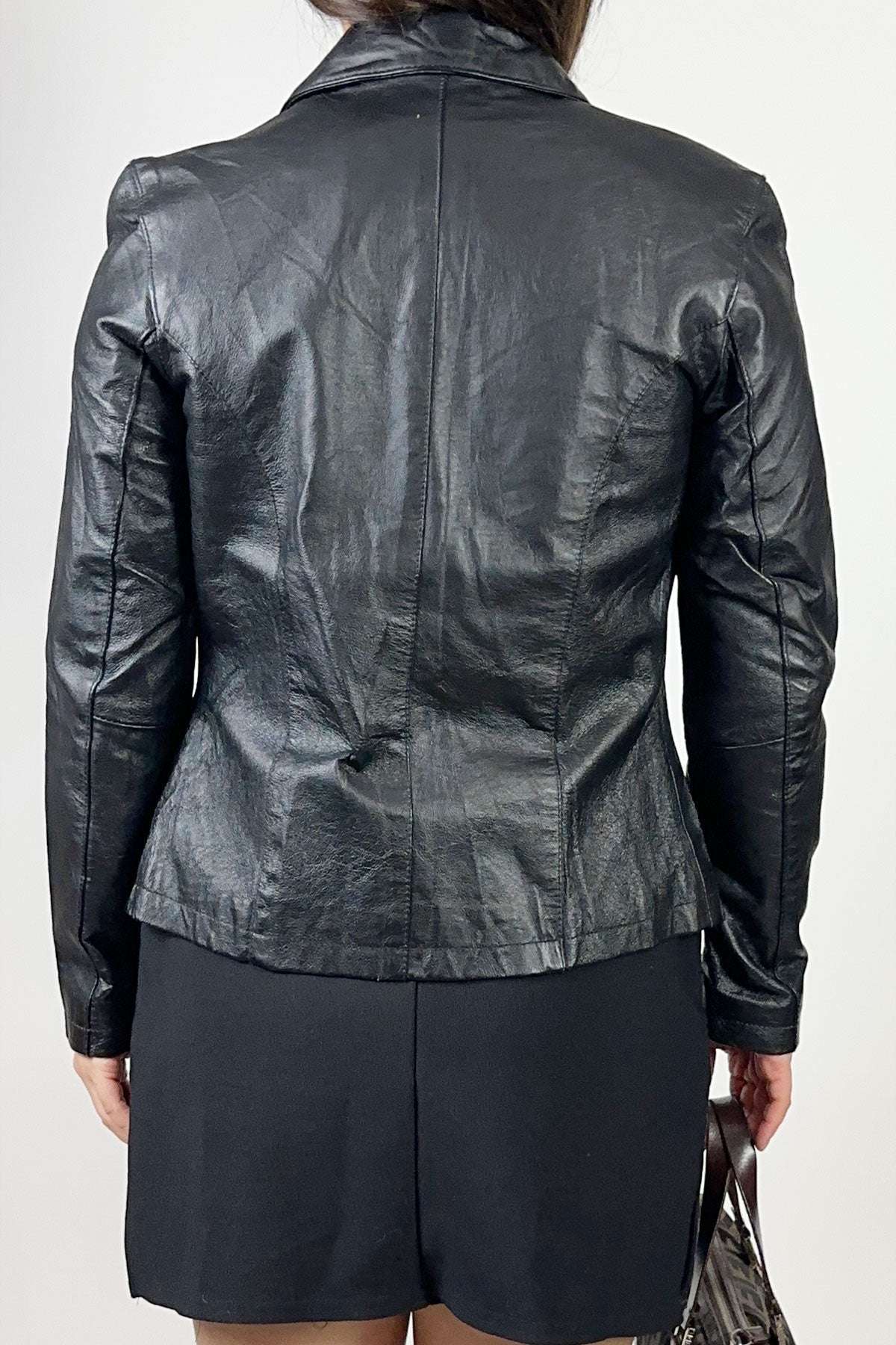 Black Leather Jacket / XS - Jade Vintage
