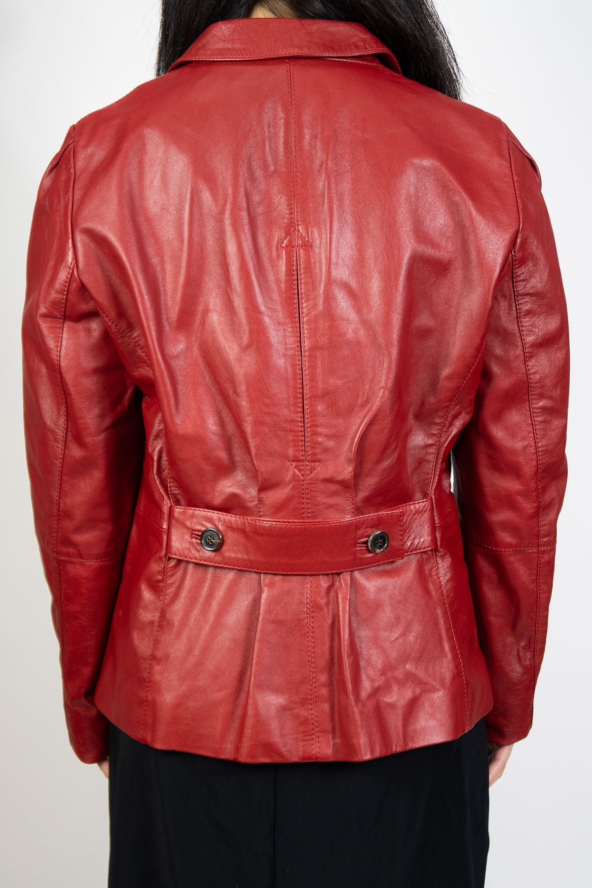 Hugo Boss Red Leather Jacket / Medium - Jade Vintage