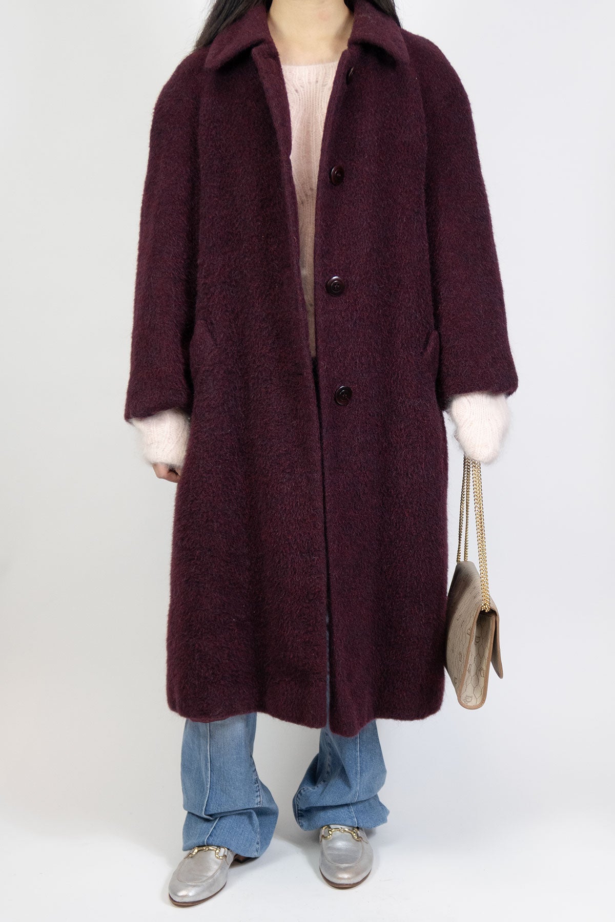 Purple Wool Blend Coat / 10(US) - Jade Vintage